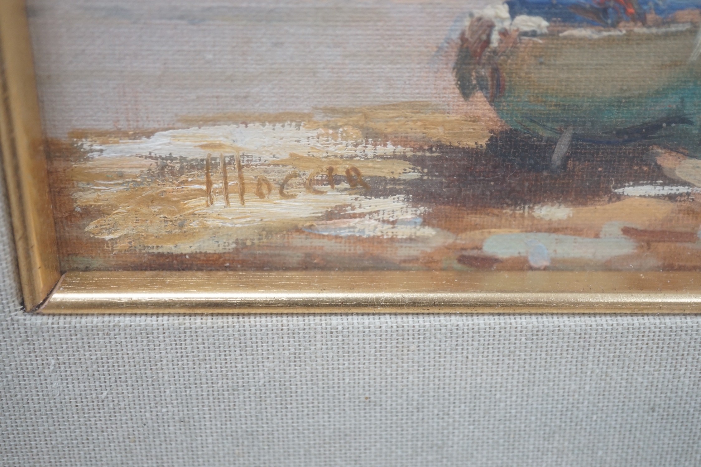 Antonio Moccia, oil on board, 'Coastal scene, Sorrento', signed, 19 x 28cm